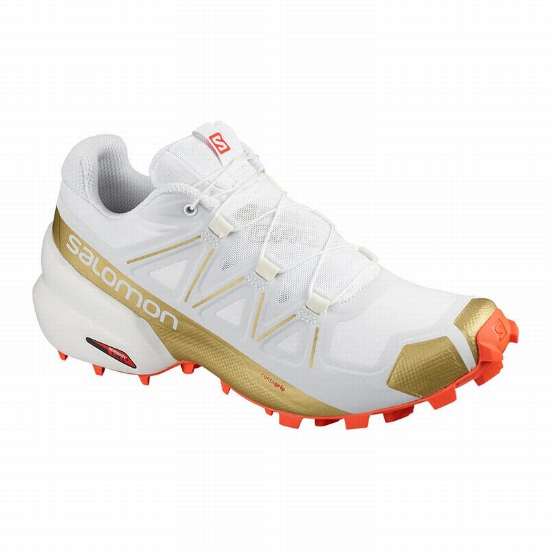 Chaussures De Trail Running Salomon Femme Blanche - Salomon SPEEDCROSS 5 GTS W - France (6723-KJACT)